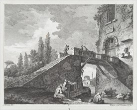 Landscape with Bridge, ca. 1750-70. Creator: Joseph Wagner.