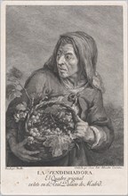 The grape-picker, and elderly woman holding a basket of grapes, after Murillo, ca. 1780-1805. Creator: Juan Antonio Salvador Carmona.