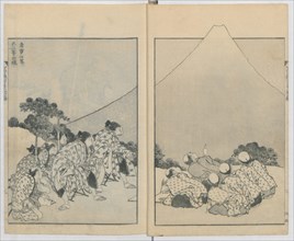 Mount Fuji of the Mists (Vol. 1); Mount Fuji of the Ascending Dragon (Vol. 2), 1834-35. Creator: Hokusai.