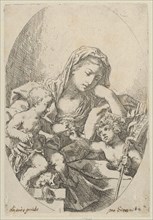 The Virgin with the Christ Child and the young Saint John the Baptist holding a bir..., ca. 1630-80. Creator: Lorenzo Loli.