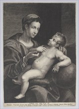Virgin and Child, with the Christ child leaning against an orb, 1628. Creator: Lucas Vorsterman.