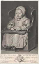 Portrait of one of Cornelis de Vos' children (probably), seated in a baby chair, 1762. Creator: Manuel Salvador Carmona.