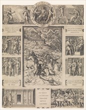 Neptune calming the tempest which Aeolus raised against Aeneas' fleet from Book I o..., ca. 1515-16. Creator: Marcantonio Raimondi.