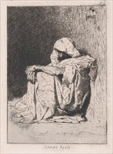 An Arabic man seated on the ground, head partly covered, 1860-62. Creator: Mariano Jose Maria Bernardo Fortuny y Carbo.