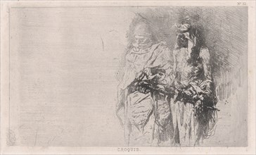 Croquis (sketch) of two Arabic men, 1860-70. Creator: Mariano Jose Maria Bernardo Fortuny y Carbo.