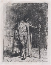 Master of ceremonies, a man standing facing the viewer holding a staff in his left han..., ca. 1865. Creator: Mariano Jose Maria Bernardo Fortuny y Carbo.