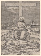 The Lamentation of the Virgin Beneath the Cross, 1566. Creator: Mario Cartaro.