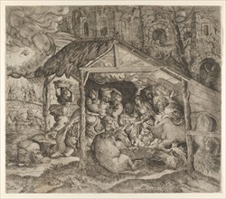 Adoration of the Shepherds, ca. 1543. Creator: Master IQV.