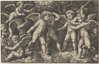 Eight putti playing, 1530-60. Creator: Master of the Die.