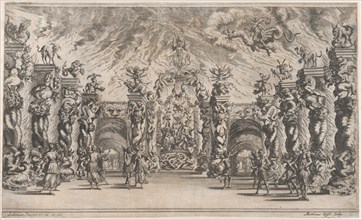 Kingdom of Pluto; a view of the underworld with Pluto and Proserpina enthroned at center, ..., 1668. Creator: Mathäus Küsel.