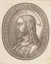 Christ, left profile, 16th century. Creator: Melchior Lorck.