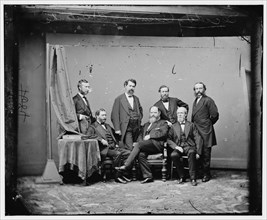 Postmaster-General Cresswell and assistants, between 1860 and 1875. Creator: Unknown.