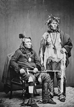 Potawatomi chief and brave, between 1855 and 1865. Creator: Unknown.
