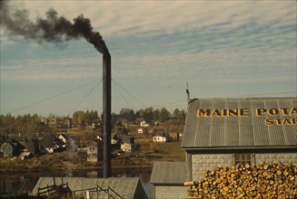 A starch factory along the Aroostook River, Caribou, Aroostook County, Maine., 1940. Creator: Jack Delano.