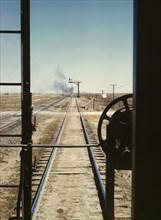 Santa Fe R.R. train, Melrose, New Mexico, 1943. Creator: Jack Delano.