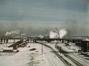 A general view of a classification yard at C & NW RR's Proviso yard, Chicago, Ill., 1942. Creator: Jack Delano.