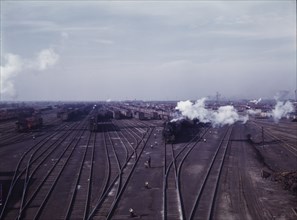 A general view of a classification yard at C & NW RR's Proviso(?) yard, Chicago, Ill., 1942. Creator: Jack Delano.