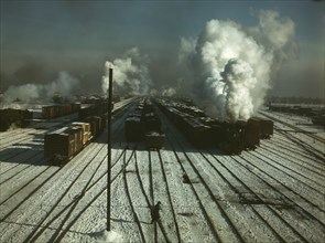 C & NW RR, a general view of a classification yard at Proviso Yard, Chicago, Ill., 1942. Creator: Jack Delano.