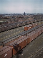 General view of part of the Proviso yard of the Chicago and North Western railroad, Chicago, 1943. Creator: Jack Delano.