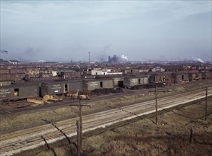 The regular tracks of the South Yards, at C & NW RR's Proviso (?) yard, Chicago, Ill., 1942. Creator: Jack Delano.