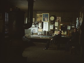 The yardmaster's office at the receiving yard, North Proviso(?), C & NW RR, Chicago, Ill., 1942. Creator: Jack Delano.