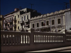 Apartment houses near the cathedral in old part of the city, San Juan, 1941. Creator: Jack Delano.
