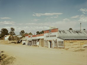 General Merchandise store, Main Street, Pie Town, New Mexico, 1940. Creator: Russell Lee.