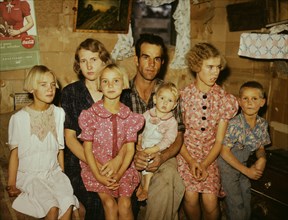 Jack Whinery and his family, homesteaders, Pie Town, New Mexico, 1940. Creator: Russell Lee.