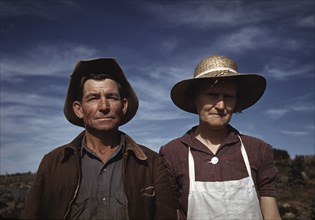 Jim Norris and wife, homesteaders, Pie Town, New Mexico, 1940. Creator: Russell Lee.