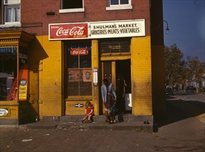 Shulman's market, on N at Union Street S.W., Washington, D.C., between 1941 and 1942. Creator: Louise Rosskam.