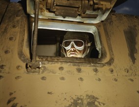 Tank driver, Ft. Knox, Ky., 1942. Creator: Alfred T Palmer.