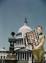 United Nations Fight for Freedom: Boy Scout in front of Capitol, 1943. Creator: John Rous.