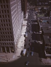 Traffic at 5:30 on Second Avenue, Detroit, Mich., 1942. Creator: Arthur S Siegel.