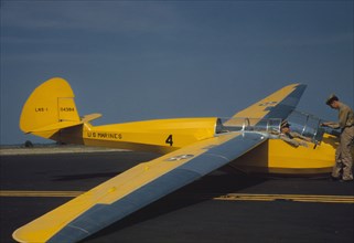 Marine glider in training at Page Field, Parris Island, S.C., 1942. Creator: Alfred T Palmer.