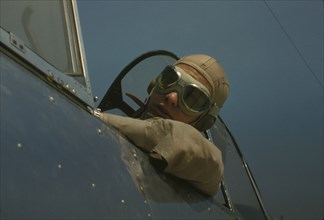 Marine lieutenant, glider pilot in training at Page Field, Parris Island, S.C., 1942. Creator: Alfred T Palmer.