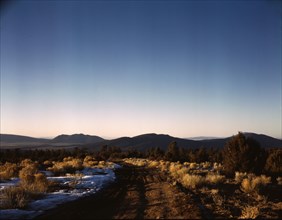 Vista westward over the Rio Grande valley from the foot...near Questa, Taos County, New Mexico, 1943 Creator: John Collier.