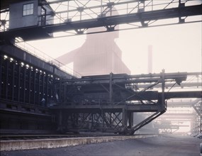 Hanna furnaces of the Great Lakes Steel Corporation, Detroit, Mich., 1942. Creator: Arthur S Siegel.