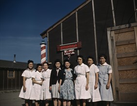Japanese-American camp, war emergency evac...Tule Lake Relocation Center, Newell, CA, 1942 or 1943. Creator: Unknown.