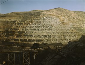 Open-pit workings of the Utah Copper Company, Bingham Canyon, Utah, 1942. Creator: Andreas Feininger.