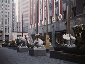 United Nations exhibit put on by OWI in Rockefeller Plaza, New York, N.Y. , 1943. Creator: Marjory Collins.