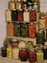 Display of home-canned food, between 1941 and 1945. Creator: Unknown.