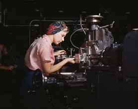 Women become skilled shop technicians...Douglas Aircraft Company plant, Long Beach, Calif. , 1942. Creator: Alfred T Palmer.