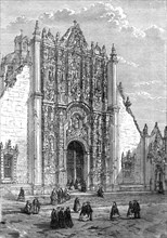 'Entrance to the Cathedral, Mexico; A Ride Round the Valley of Mexico', 1875. Creator: Unknown.