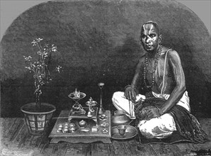 'Brahmin at Prayer; Bombay and the Malabar Coast', 1875. Creator: C. B. Low.
