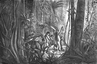 Sun-worship of Amazon Indians; A Trip up the Trombetas', 1875. Creator: Unknown.