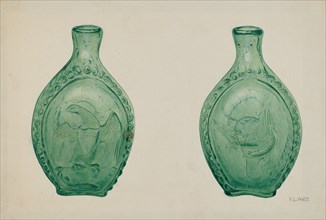 Green Glass Flask, c. 1940.