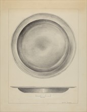 Pewter Deep Plate, c. 1937.