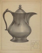 Pewter Water Pitcher, 1936.