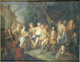 Artist meeting, around 1700, c1700.