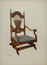 Carved Oak Chair, c. 1937.